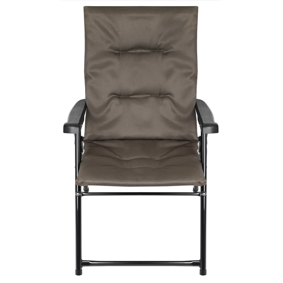 Scaun pliabil de gradina cu perna, structura metalica, 59x66x90 cm, maro