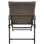 Scaun pliabil de gradina cu perna, structura metalica, 59x66x90 cm, maro