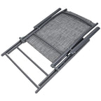 Set 2 scaune reglabile de gradina cu tetiera, textilene si cadru metalic, 57x68x106 cm, gri