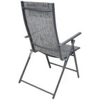 Set 2 scaune reglabile de gradina cu tetiera, textilene si cadru metalic, 57x68x106 cm, gri