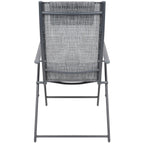 Set 2 scaune reglabile de gradina cu tetiera, textilene si cadru metalic, 57x68x106 cm, gri