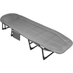 Pat pliabil camping Deluxe Trip cu spatar reglabil tip sezlong, 200x65x29 cm, gri