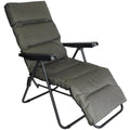Scaun de gradina cu perna, reglaj pe pozitii, cadru metalic pliabil, 57x83x106 cm, gri