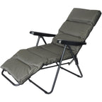 Scaun de gradina cu perna, reglaj pe pozitii, cadru metalic pliabil, 57x83x106 cm, gri