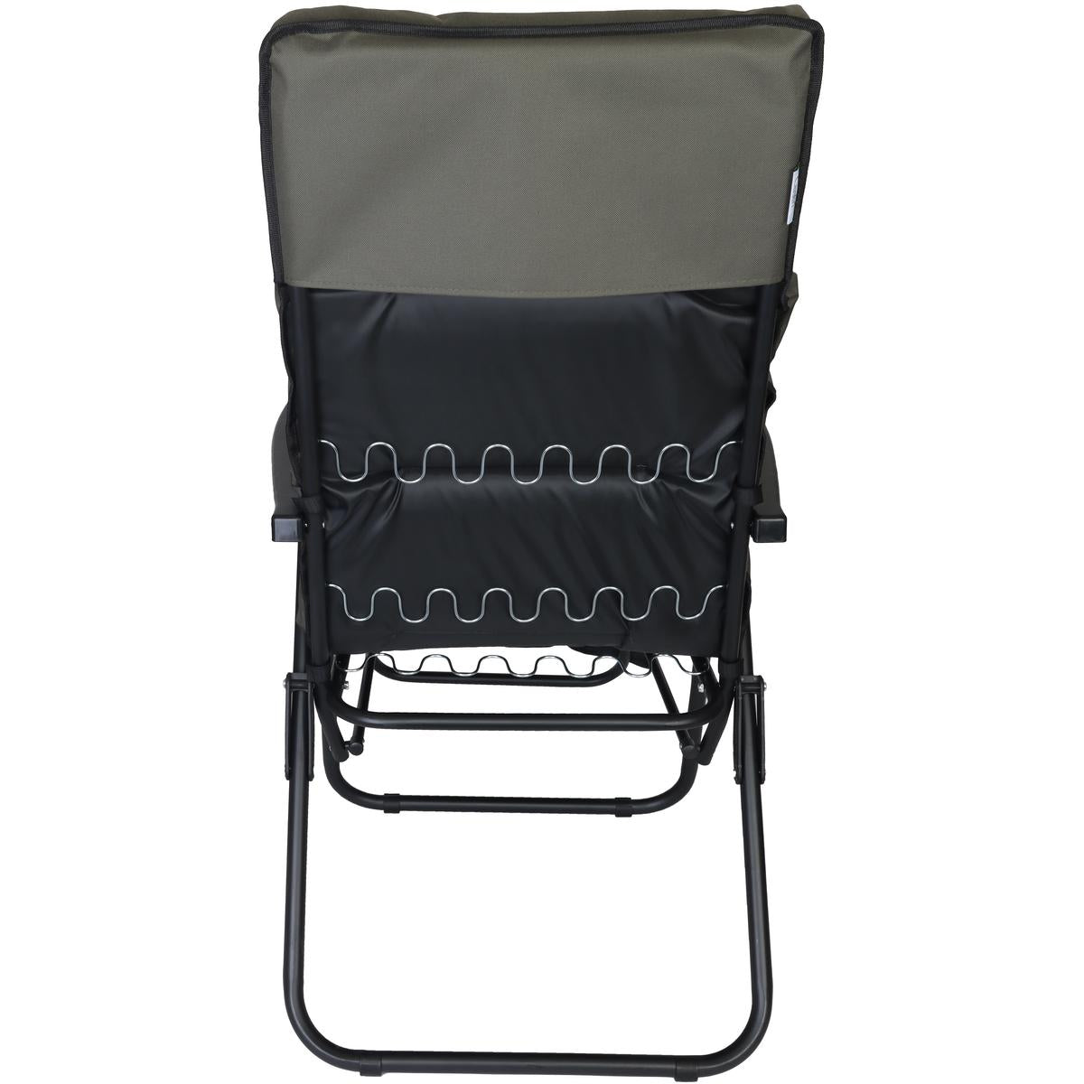 Scaun de gradina cu perna, reglaj pe pozitii, cadru metalic pliabil, 57x83x106 cm, gri