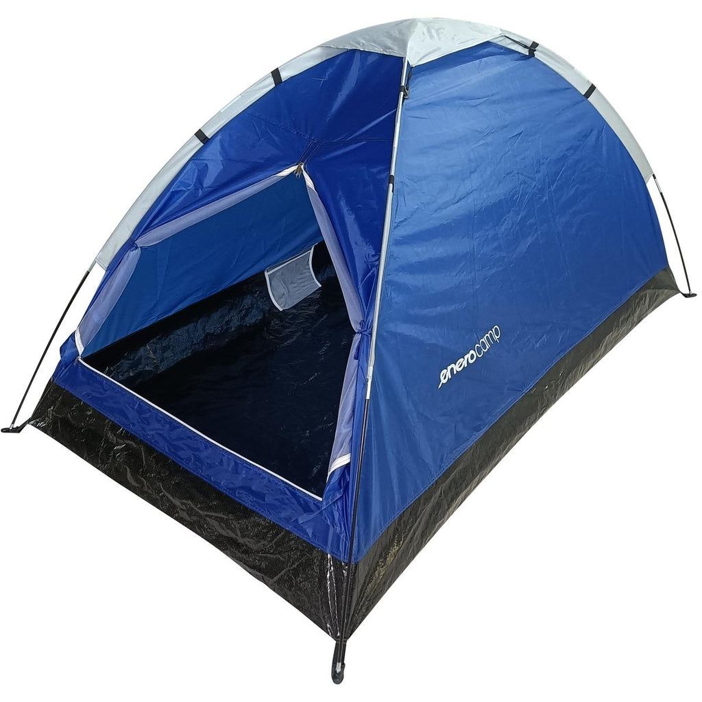 Cort usor de camping 2 persoane, cu plasa tantari, 200x120x100 cm, albastru
