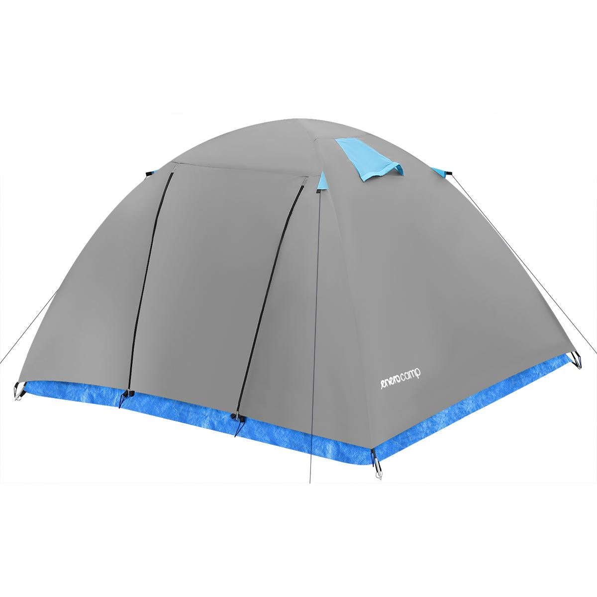 Cort camping iglu, 4 persoane, impermeabil, plasa anti-insecte, 240x210x130 cm, gri