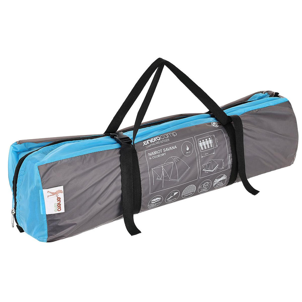 Cort camping iglu, 4 persoane, impermeabil, plasa anti-insecte, 240x210x130 cm, gri