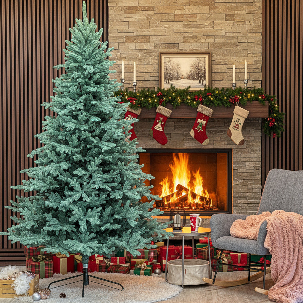 Brad artificial Christmas Deluxe by , Viena Select argintiu, integral 3D, 250 cm