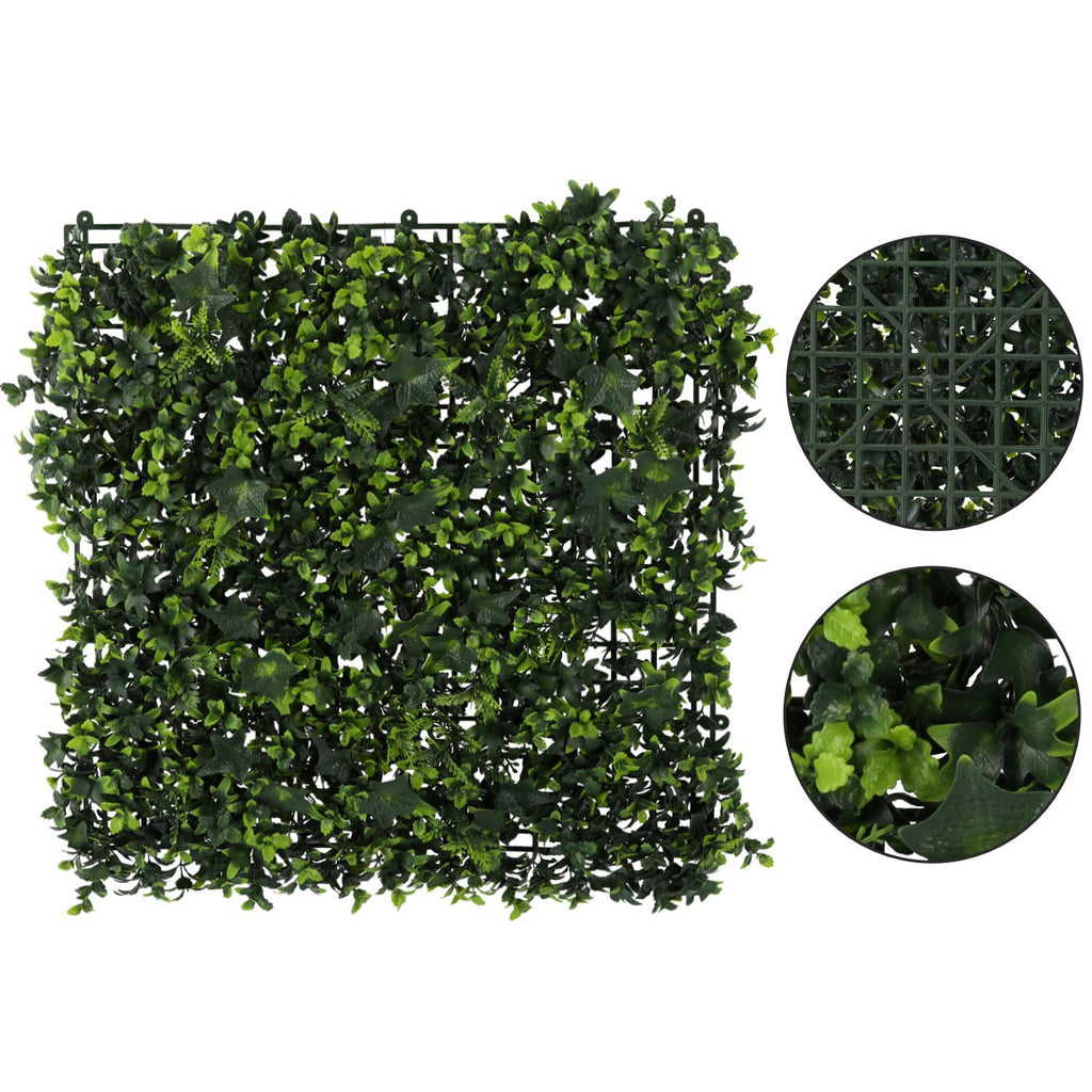 Panou decorativ artificial 50x50 cm, montare pe perete sau gard, iedera, interior/exterior