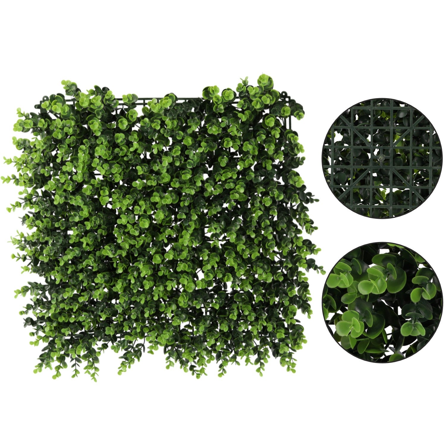 Panou decorativ artificial 50x50 cm, montare pe perete sau gard, buxus, interior/exterior