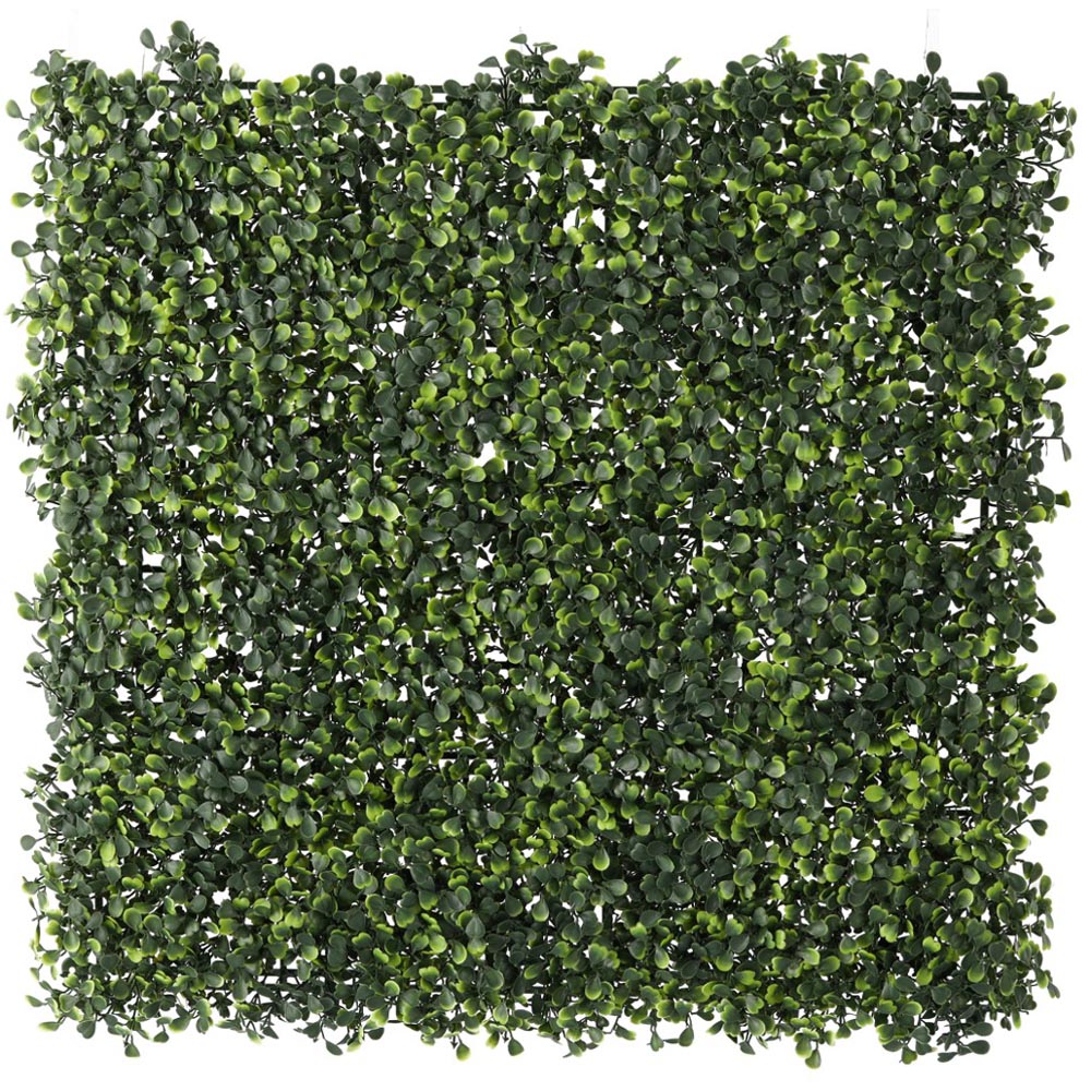 Panou decorativ artificial 50x50 cm, montare pe perete sau gard, buxus mic, interior/exterior