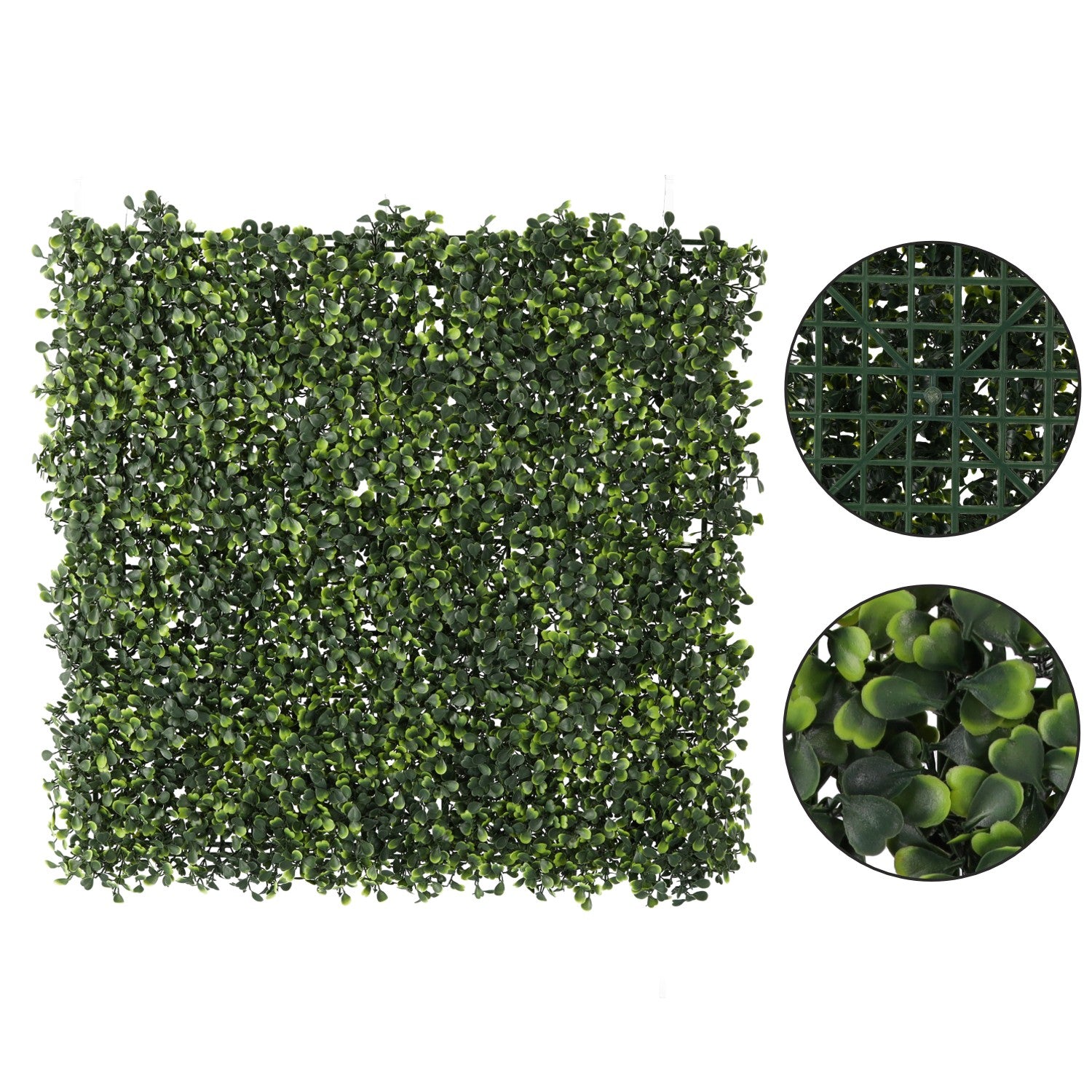 Panou decorativ artificial 50x50 cm, montare pe perete sau gard, buxus mic, interior/exterior