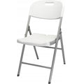 Scaun pliabil 54x46x86 cm, otel si HDPE, antiderapant, alb