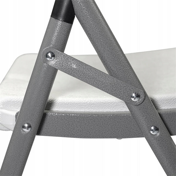 Scaun pliabil 54x46x86 cm, otel si HDPE, antiderapant, alb