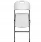 Scaun pliabil 54x46x86 cm, otel si HDPE, antiderapant, alb