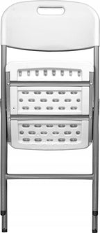 Scaun pliabil 54x46x86 cm, otel si HDPE, antiderapant, alb