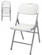 Scaun pliabil 54x46x86 cm, otel si HDPE, antiderapant, alb