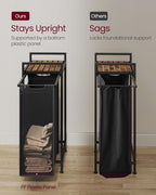 VASAGLE Cos rufe pentru spatii inguste, 47L cu sac textil detasabil, raft superior si cadru metalic, 42x22x75 cm, maro rustic