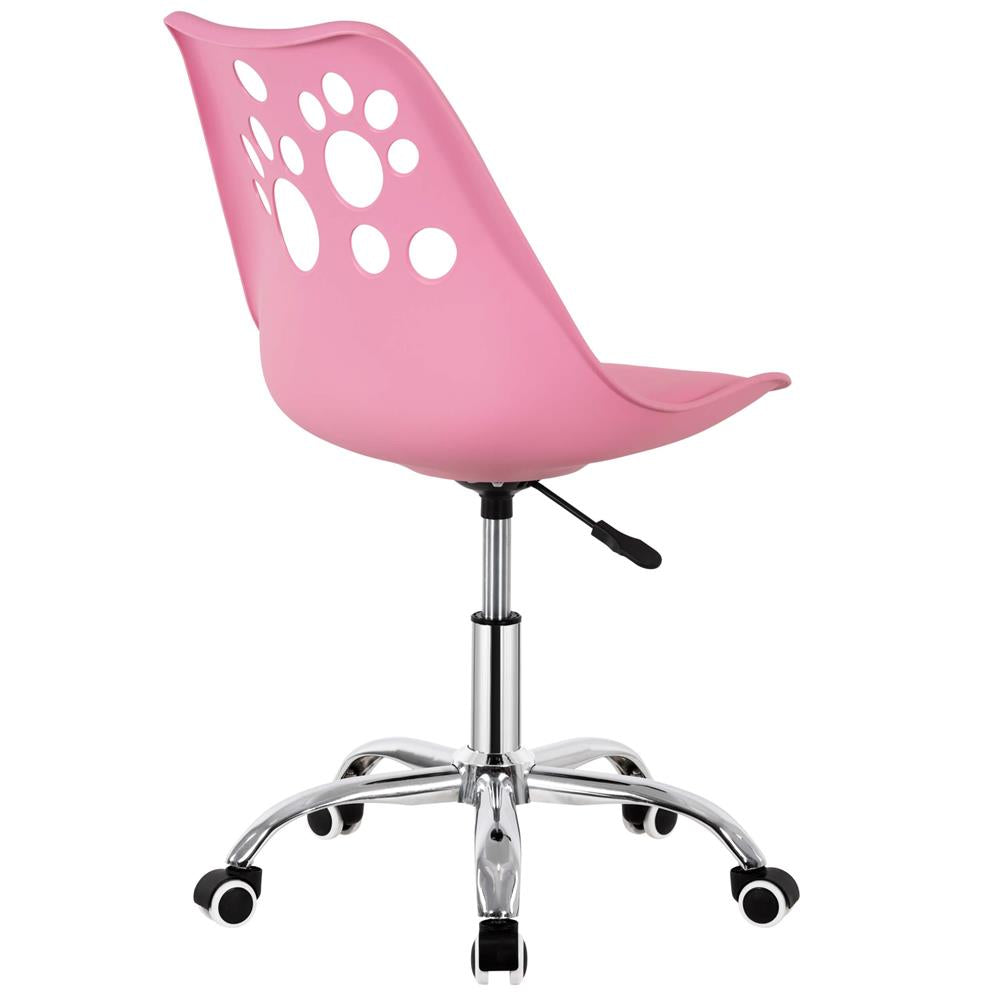 Scaun birou ergonomic, cu sezut din spuma, reglabil pe inaltime, maxim 120 kg, 90x49x48 cm, roz