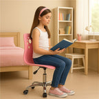 Scaun birou ergonomic, cu sezut din spuma, reglabil pe inaltime, maxim 120 kg, 90x49x48 cm, roz