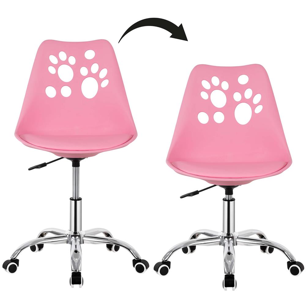 Scaun birou ergonomic, cu sezut din spuma, reglabil pe inaltime, maxim 120 kg, 90x49x48 cm, roz