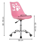 Scaun birou ergonomic, cu sezut din spuma, reglabil pe inaltime, maxim 120 kg, 90x49x48 cm, roz