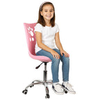 Scaun birou ergonomic, cu sezut din spuma, reglabil pe inaltime, maxim 120 kg, 90x49x48 cm, roz