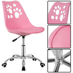 Scaun birou ergonomic, cu sezut din spuma, reglabil pe inaltime, maxim 120 kg, 90x49x48 cm, roz