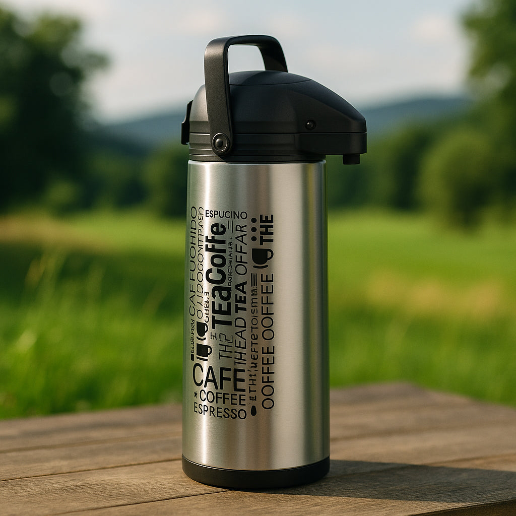 Termos bauturi 5Five Neta, inox, 1.8 litri, 17x13x36 cm, argintiu