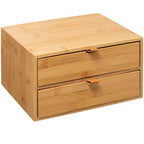 Cutie depozitare 5Five cu 2 sertare, bambus, 25x20x14 cm, natur