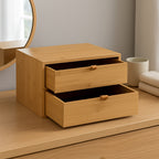 Cutie depozitare 5Five cu 2 sertare, bambus, 25x20x14 cm, natur