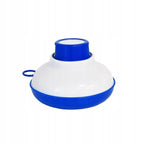 Dozator plutitor pentru pastile de clor, dozare reglabila, albastru si alb