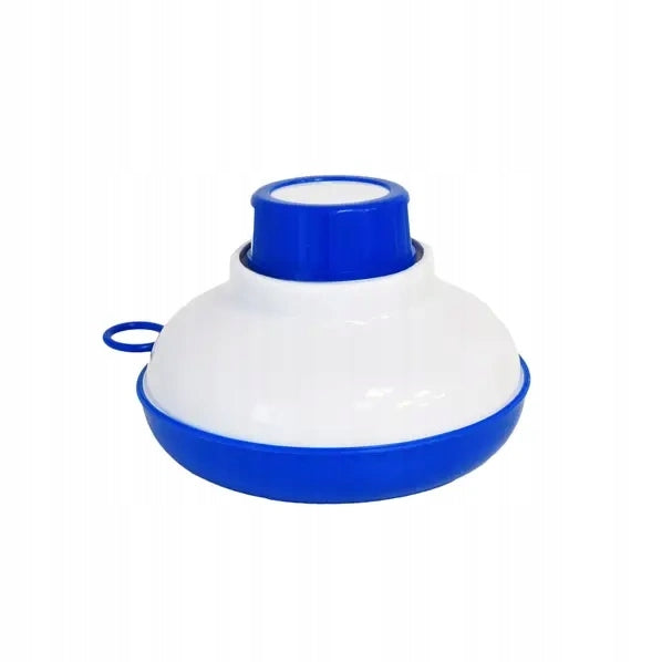 Dozator plutitor pentru pastile de clor, dozare reglabila, albastru si alb