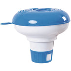 Dozator plutitor pentru pastile de clor, dozare reglabila, albastru si alb