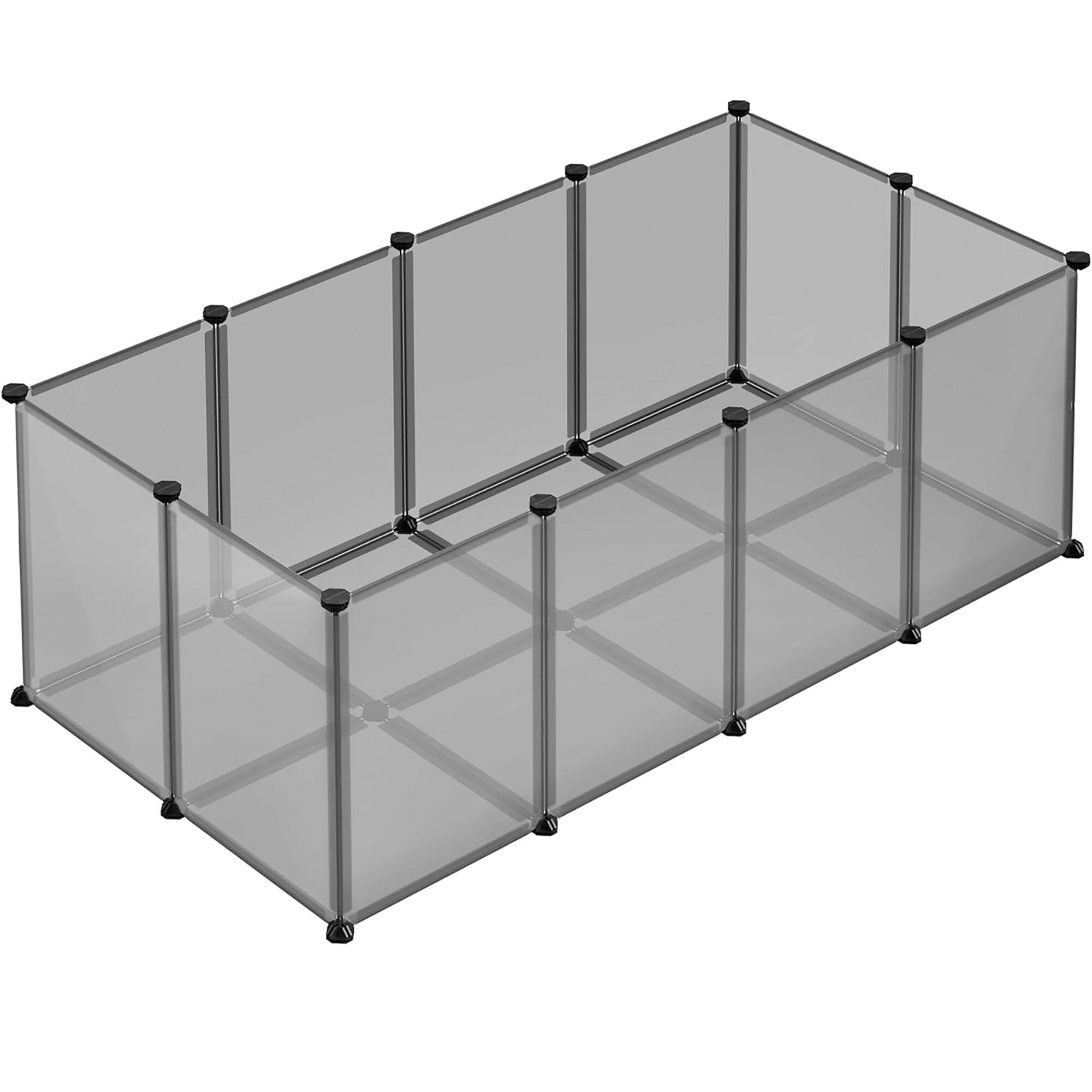 SONGMICS Tarc modular pentru animale mici, ABS, configurabil, 125x63x42 cm, gri