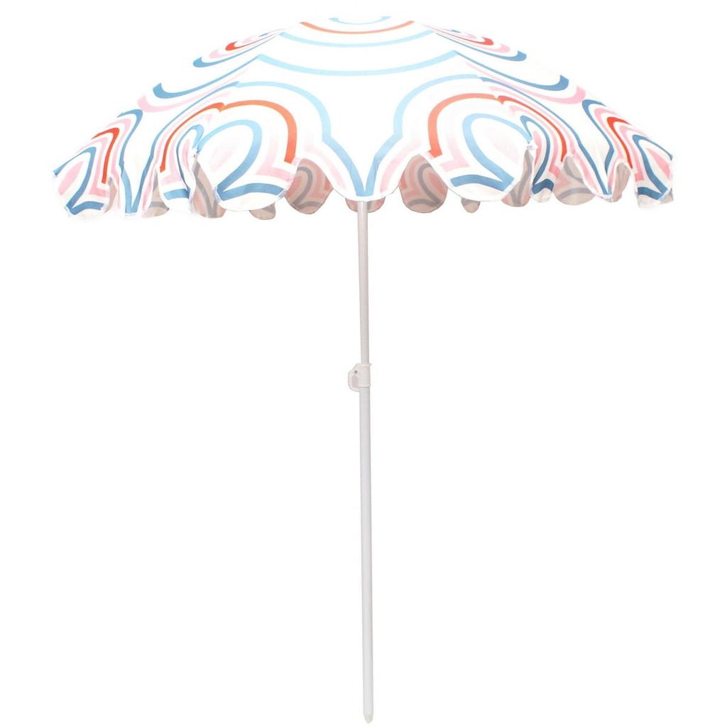 Umbrela de plaja 160 cm cu structura metalica, inclinare reglabila, husa transport, multicolor