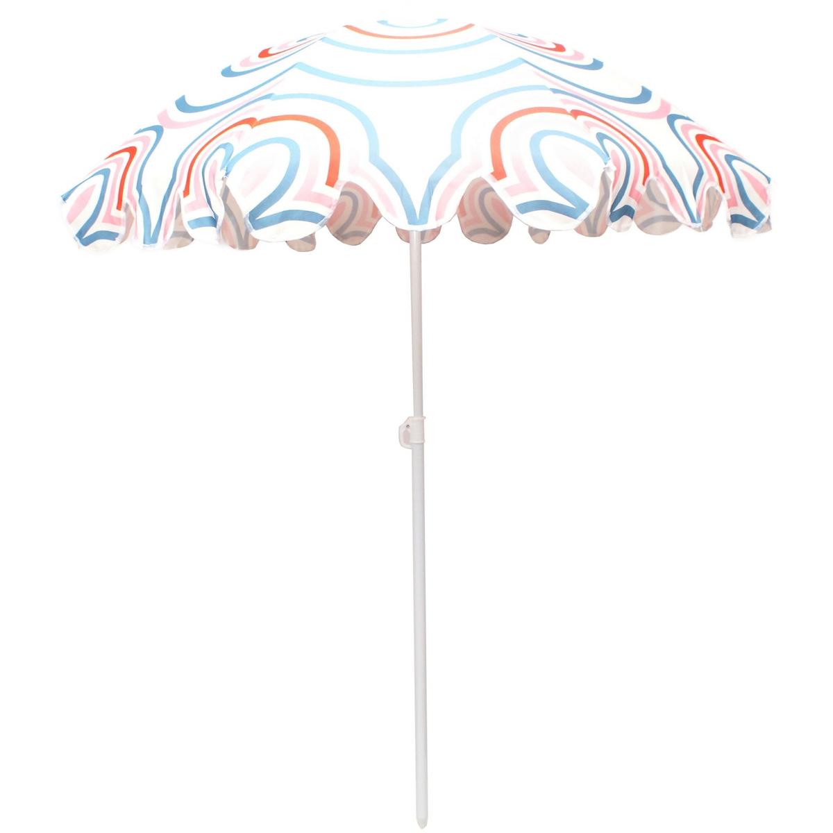 Umbrela de plaja 160 cm cu structura metalica, inclinare reglabila, husa transport, multicolor