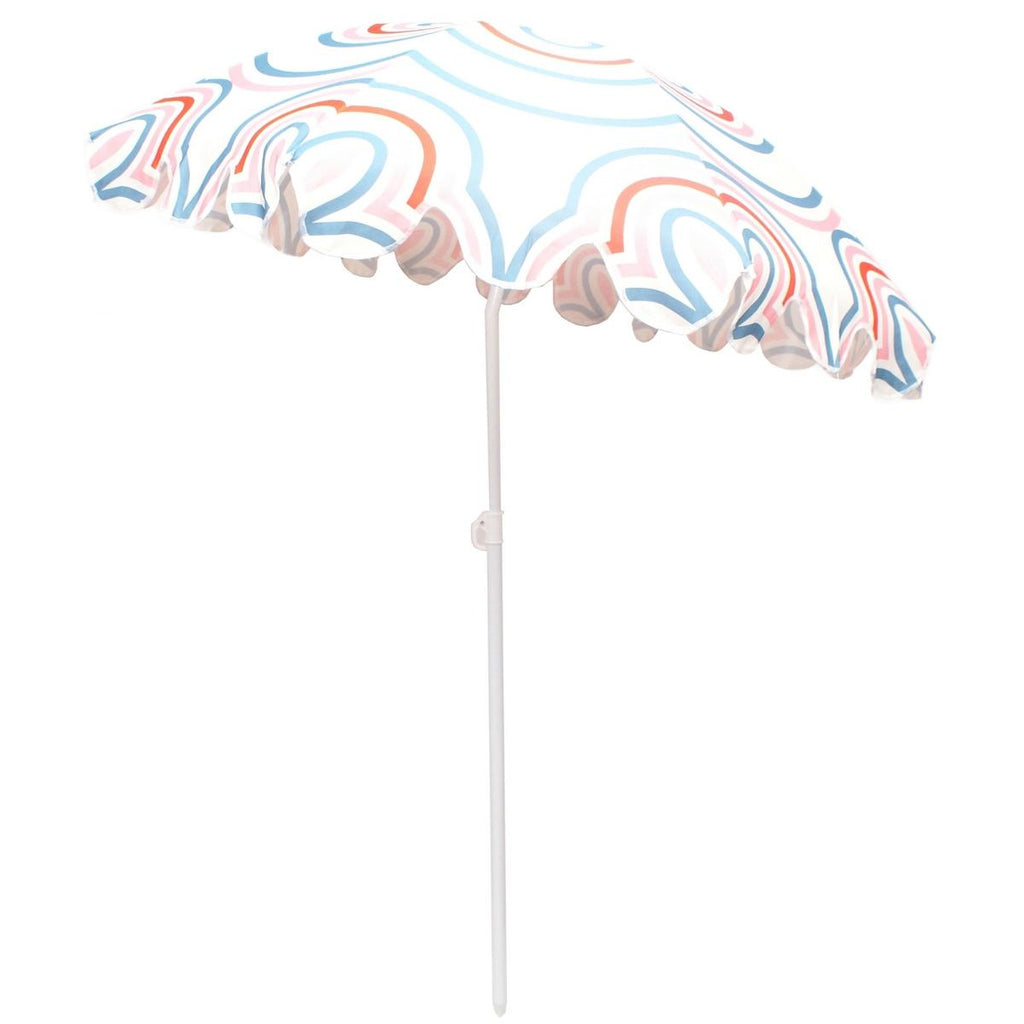 Umbrela de plaja 160 cm cu structura metalica, inclinare reglabila, husa transport, multicolor