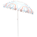 Umbrela de plaja 160 cm cu structura metalica, inclinare reglabila, husa transport, multicolor