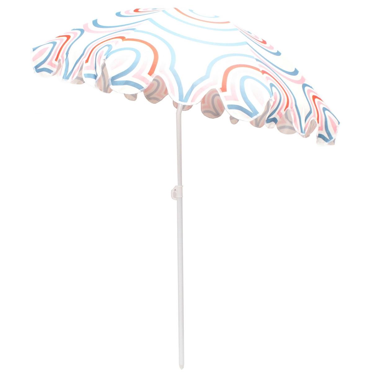 Umbrela de plaja 160 cm cu structura metalica, inclinare reglabila, husa transport, multicolor