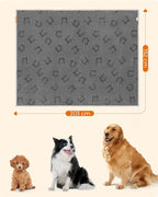 FEANDREA Patura impermeabila XXL pentru caini, fleece si flanel, fata dubla, 203x152 cm, gri