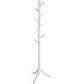 VASAGLE Cuier din lemn masiv, 8 carlige, ajustabil pe 3 inaltimi, design tip copac, 57x175 cm, alb