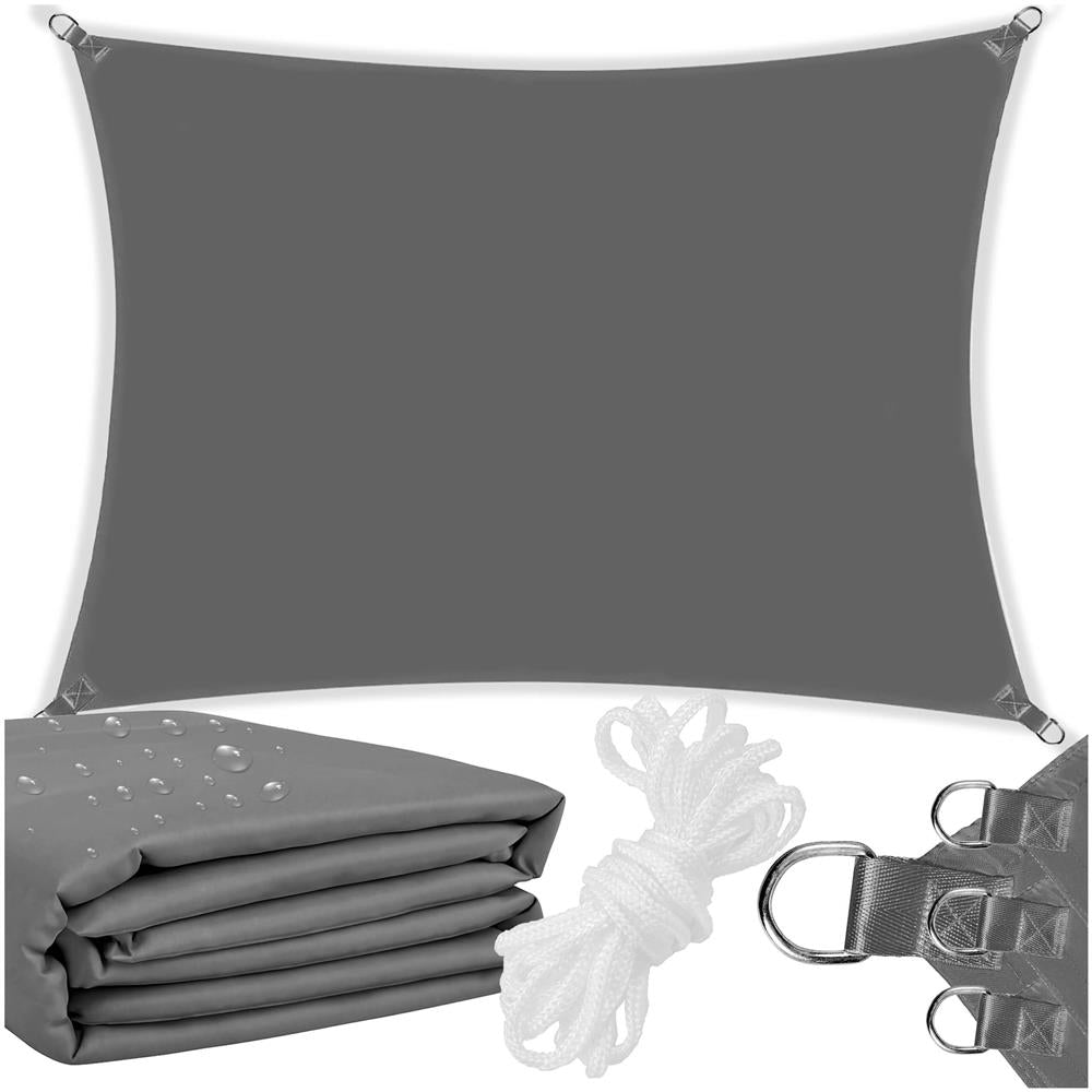 Prelata umbrire 4x3 m pentru terasa sau balcon, impermeabila, protectie UV, gri